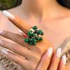 Retro Palace Geometric Malachite Alloy Ring