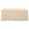 Rectangular Table Skirt Table Cover Black Tablecloth 6ft Table Strap Skirt Anti Wrinkle Spandex Table Cover Party Supplies183x76x76cm