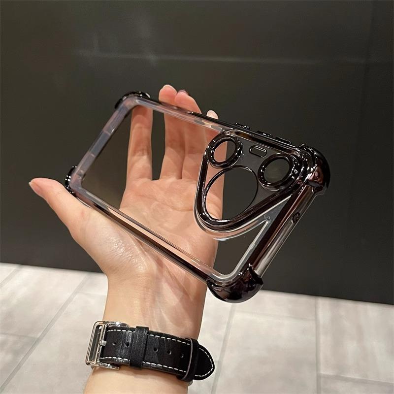 The Four-corner Airbag Is Suitable for Huawei pura90Pro Electroplated Mobile Phone Case Mate80 Transparent All-inclusive Soft Protective Case P70.