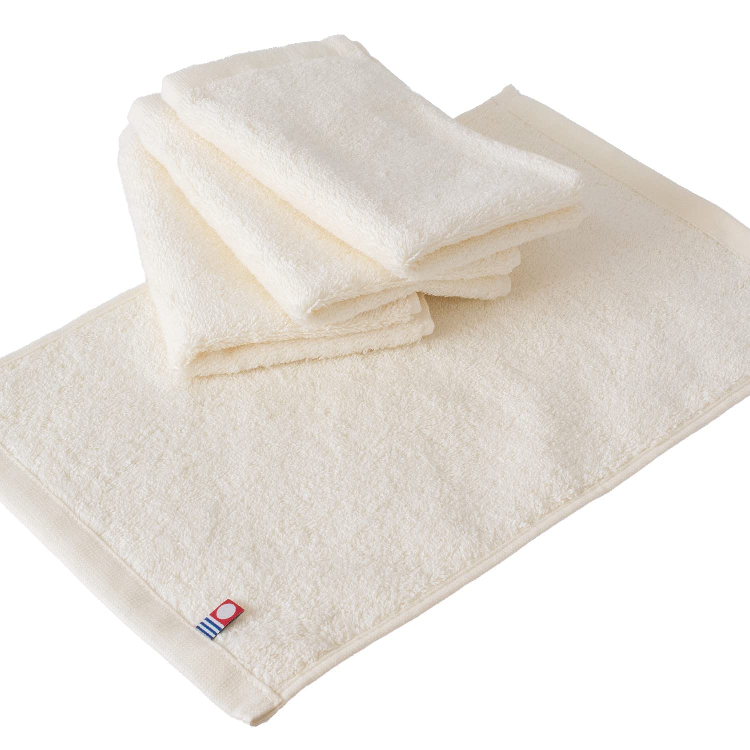 

Bloom Imabari Towel Certified Hand Towel Just Face Large Made in Simple 4-Piece Set, Handkerchief, Size, Japan, 100% Cotton, Absorbent, Quick-Drying,