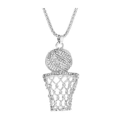 Mode Unisex vergoldet Basketball Anhänger Halskette Kette Schmuck