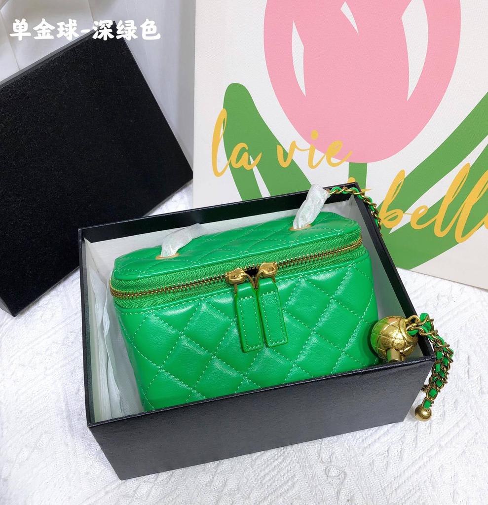 Rhombus chain bag 2024 new sheepskin box bag genuine leather women's bag mini lipstick bag shoulder messenger bag