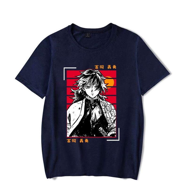 Hot Anime Tomioka Giyuu Printed T-shirts for Women Men Summer Tee Shirt Summer Casual Short Sleeve Round Neck Tops T-shirts