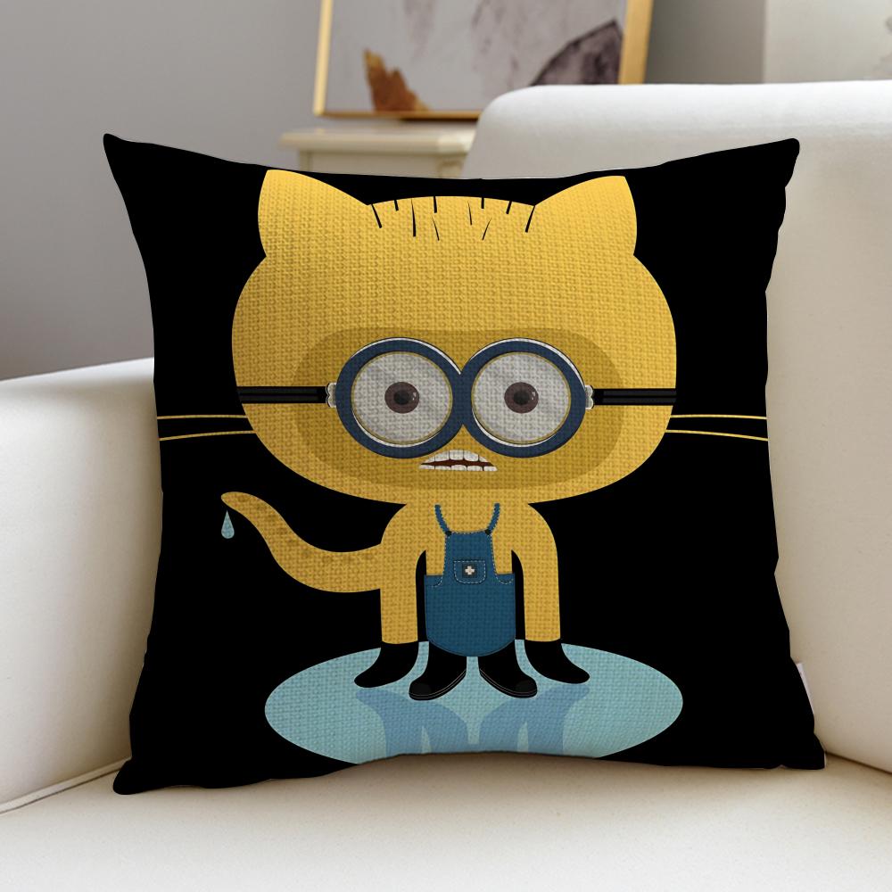 

Quirky OOctocatS Cushion Cover Breathable and skinfriendly linen pillowcase square removable and washable cushion 30X30cm