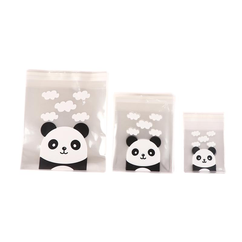 100Pcs/Pack Panda Decoration Self-Adhesive Cookies Bag Wedding Candy Bags
