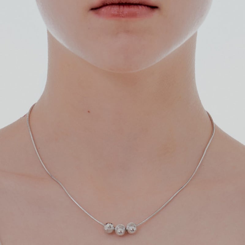 JYDDM 925 Cutting Ball Silky Chain Necklace Type.3