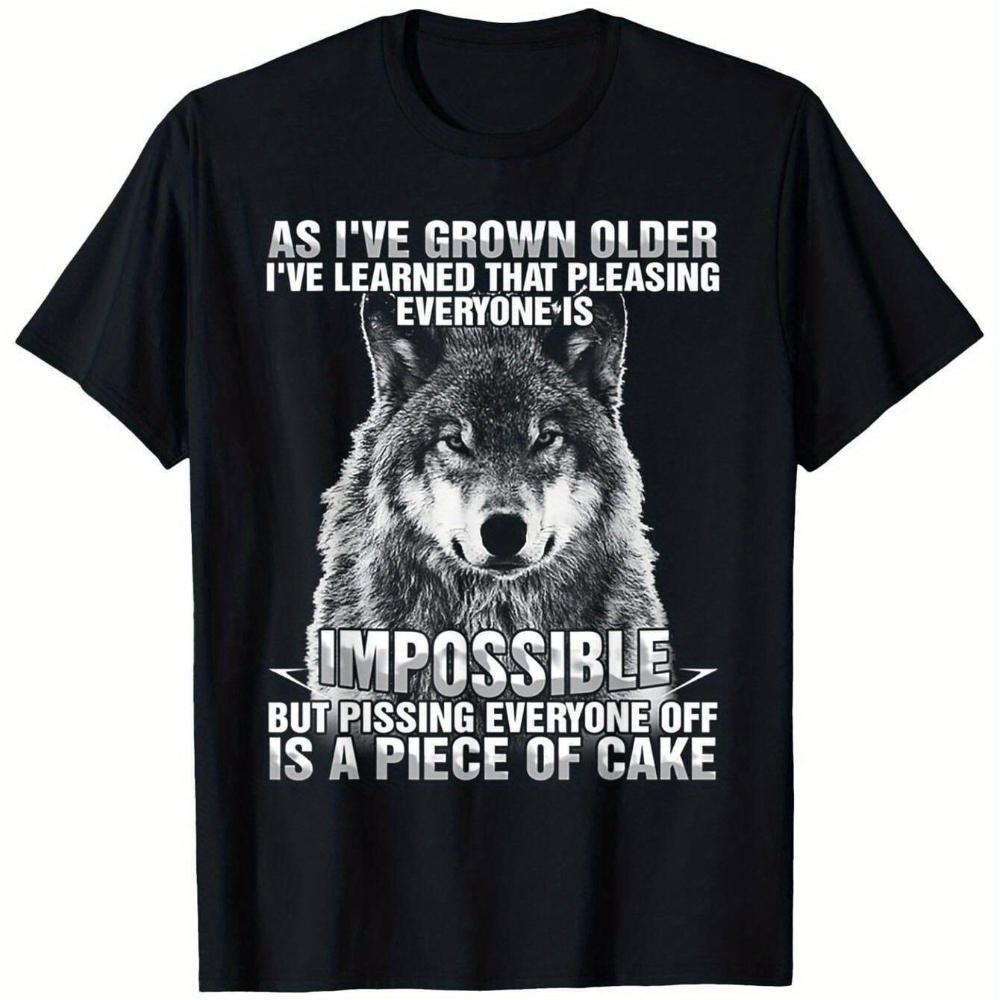 

Wolf-Inspired Pleasing Everyone Men s T-Shirt 100% Cotton Perfect Gift for Dad Husband Grandpa Friends Quick-dry T-Shirt 5XL різнокольоровий