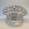 Women Wedding Bride Hat Queen Luxury Rhinestone Hat Punk Rivet Acrylic Gemstone Hat Hen Festival Birthday party Hat