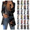 Women's Casual Fashion Print Lapel Long Sleeve Slim Fit Small Button Jacket