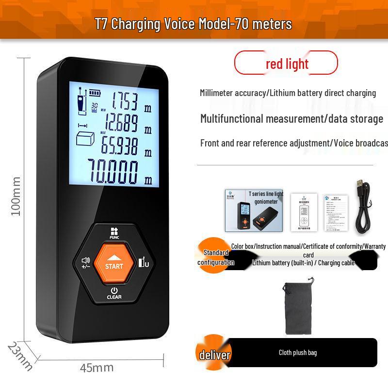High-Precision Handheld Laser Rangefinder & Infrared Tape Measure