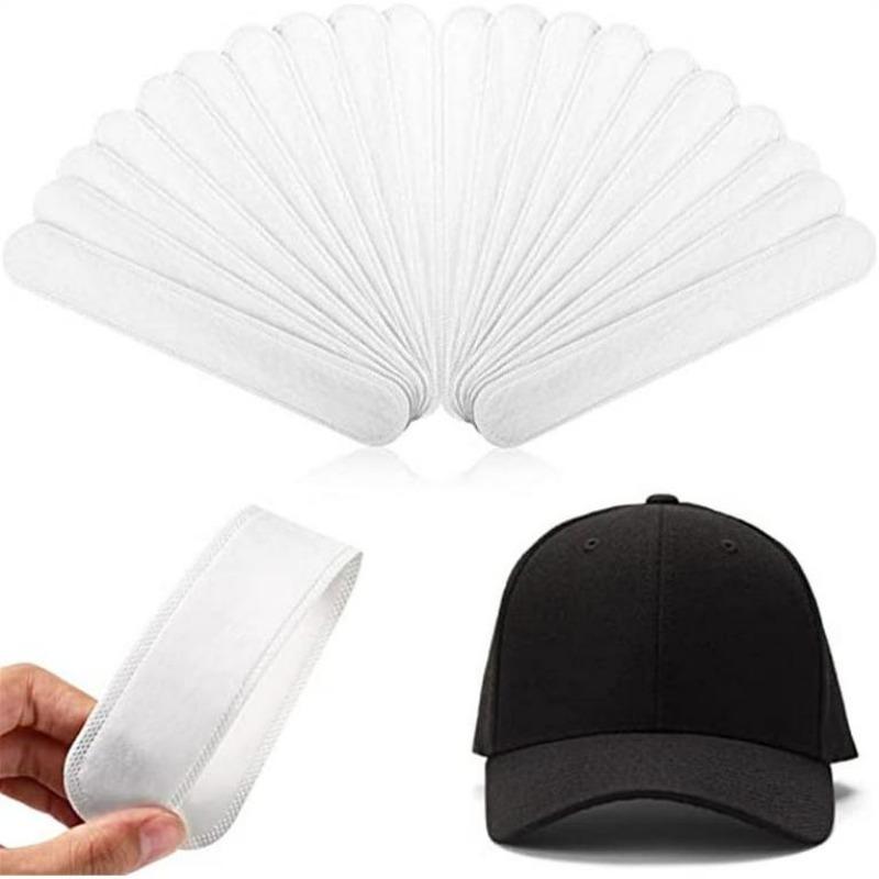40pcs Hat Sweat Absorber Stickers Summer Cap Liner Bands Sweatband Visor Hats Size Reducer Adhesive Sweat Absorbing Strips Pads