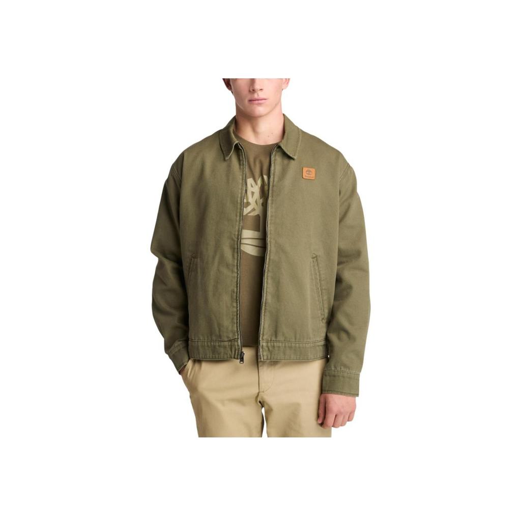 Timberland Hollis Series Veste Zippée Décontractée Confortable à Col Polo à Manches Longues pour Homme Vert Armée A6AUG-A58