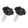 Set of 2 M8 X 30mm Star Knobs Plastic Hexagon Clamping Knob Screws
