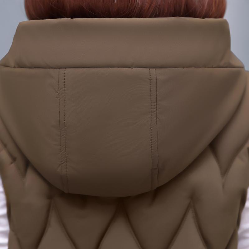 Gilet Invernale da Donna con Cappuccio Caldo Spesso Piumino Senza Maniche Donna Cappotti Corti Casual