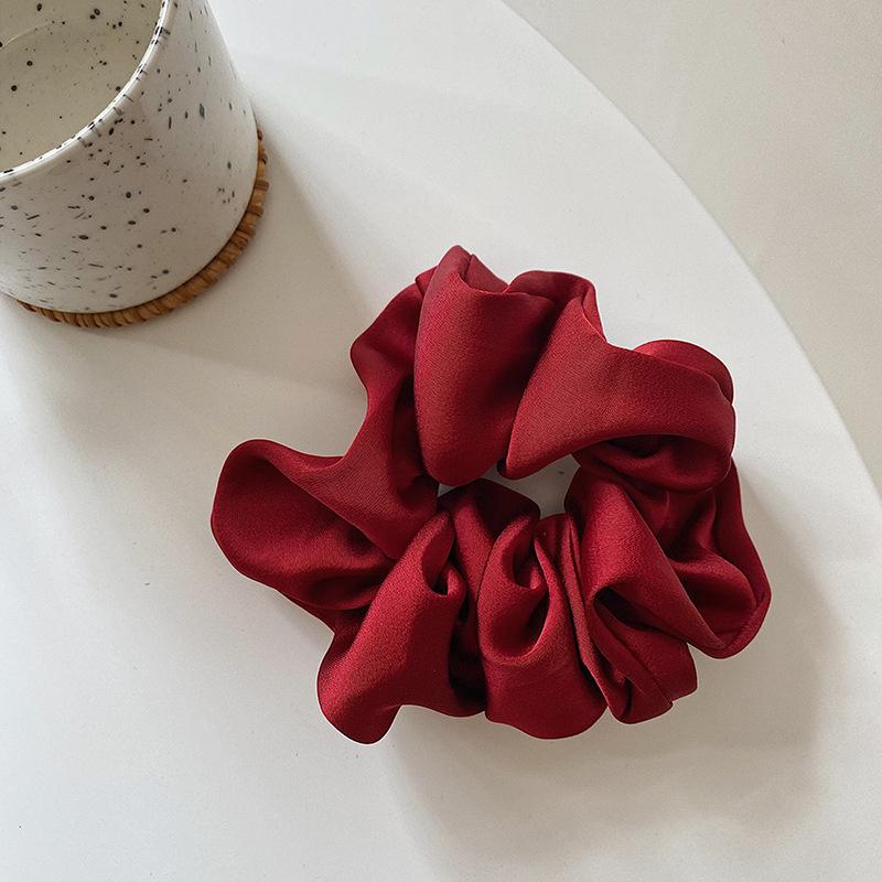 Chouchous en soie vintage pour cheveux, bandes élastiques pour cheveux, couleur unie, pour femmes et filles, couvre-chef, cravates pour queue de cheval, accessoires pour cheveux