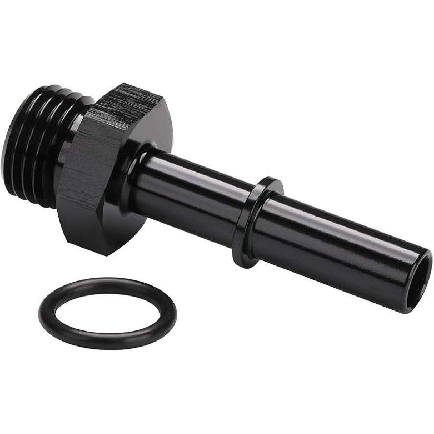8AN -8 ORB Male to 3/8" SAE Quick Disconnect Connect Male Push On EFI Fuel Fitting Adapter Straight Aluminum Black