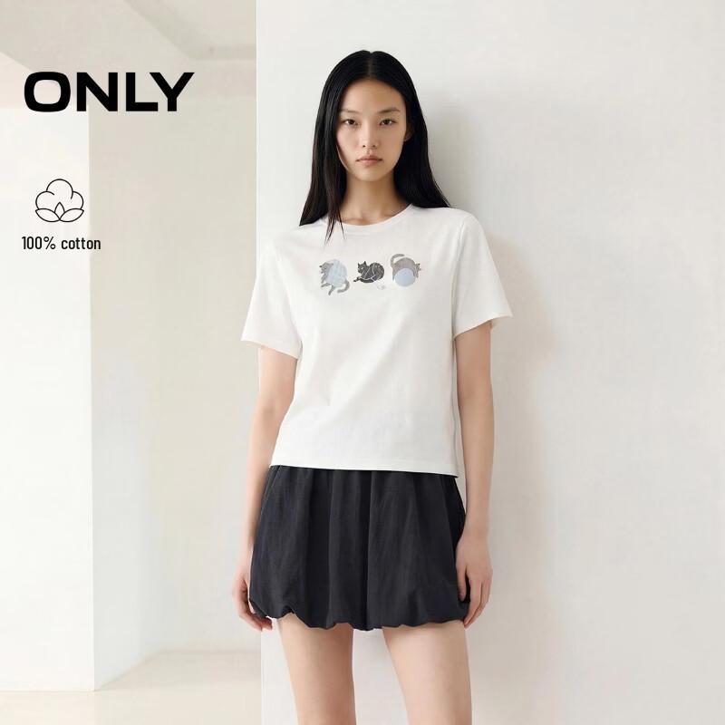 ONLY Women s 2026 Summer Cat Print Cotton T-Shirt XL