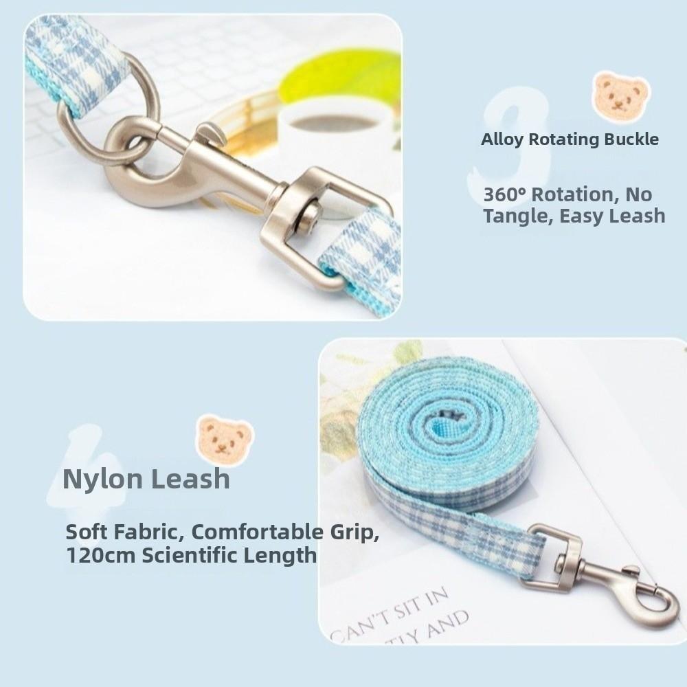 Breathable Cat Dog Harness Set Adjustable Cat Leash Cute Dog Traction Rope Walking