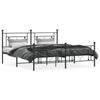 Metal Bed Frame with Headboard and Footboard Black 183 X 213 Cm