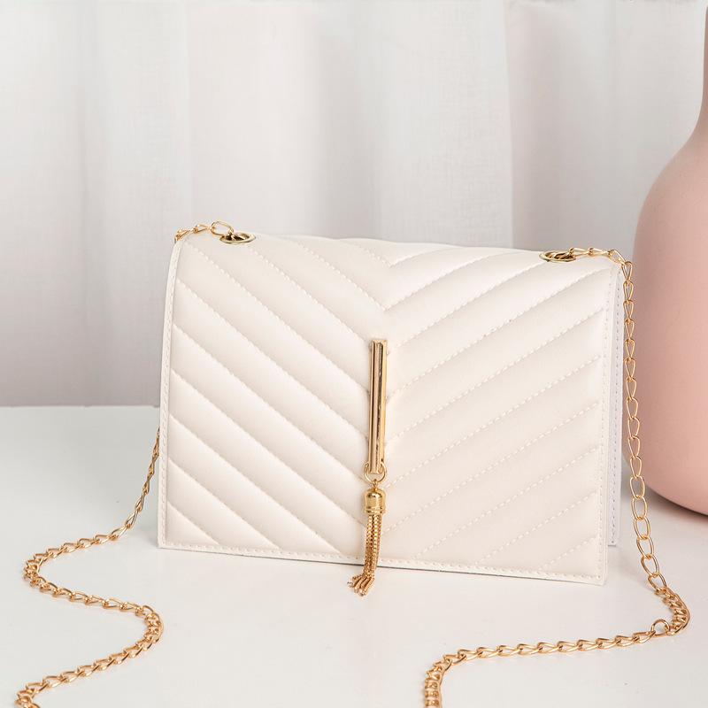 Tassel small square bag women's bag small bag women's embroidery chain bag diamond messenger bag