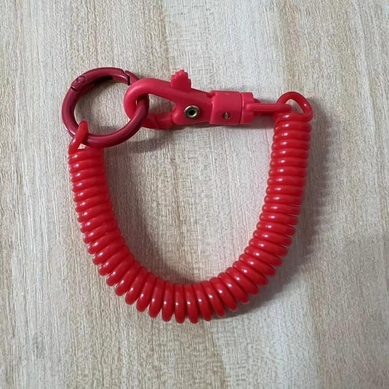 Dehnbarer Spiral-Schlüsselanhänger, Einziehbarer Schlüsselanhänger mit Spiralfeder Zinklegierung Schlüsselhalter Farben Schlüsselanhänger für Rucksack