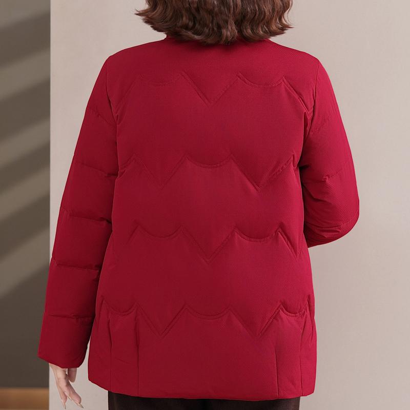 Plus Size Middle Age Women's Winter Down Jackets Thick Warm Embroidery Down Coats Woman Outerwears