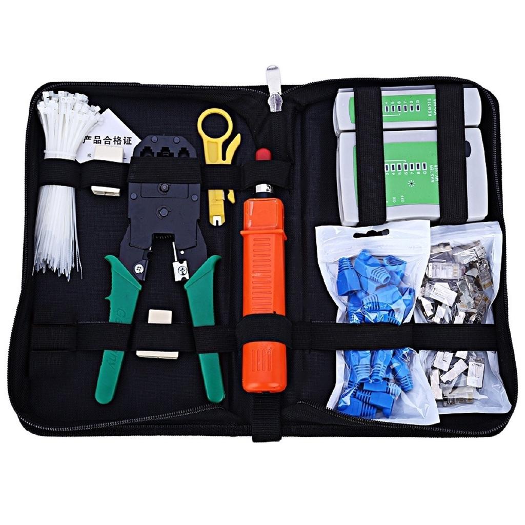 3 in 1 Network Ethernet LAN Kit Cat5e Cat6  RJ45 Cable Tester Crimping Tool Set