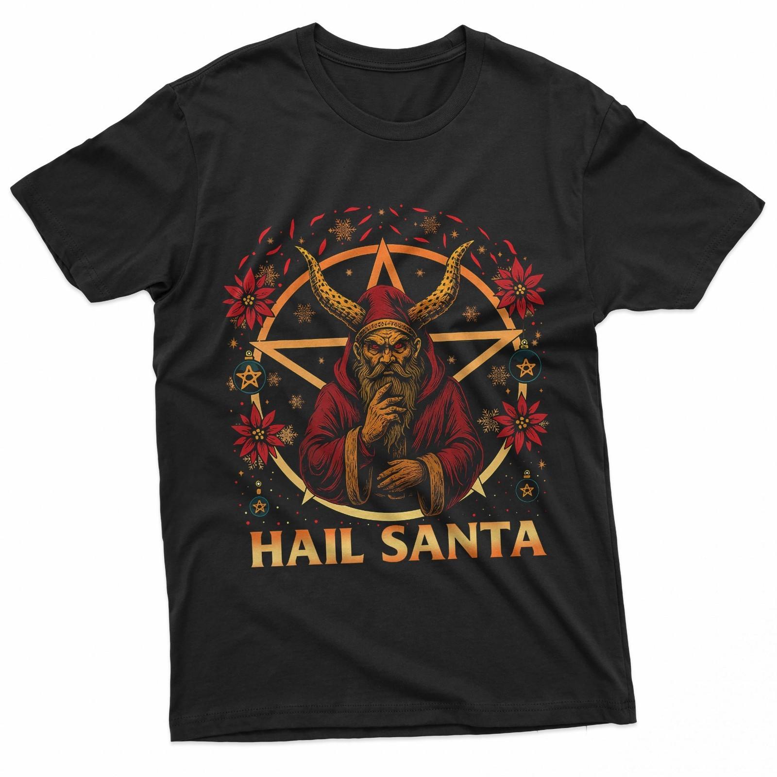 Hail Santa Pagan Solstice Gothic Creepy Christmas Krampus T-Shirt XXXL