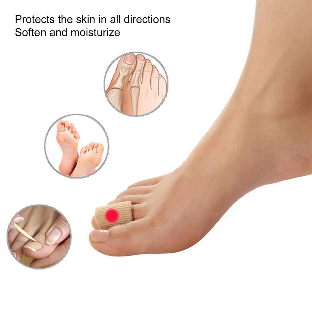 Toe Tubes Sleeves Cuttable Silicone Toe Cushion Tube Protectors for Relief Toe Pressure Pain