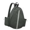 Tennis Bag Outdoor with Side Pockets Quilted Crossbody Backpack Green