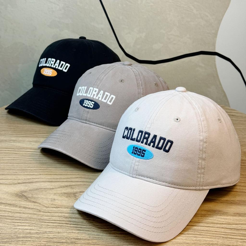 New COLORADO Embroidered original design baseball cap for men and women, Korean version, high-quality soft-top cap that makes the face look smaller