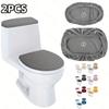 2pcs of Solid Color Elastic Toilet Seat Cover Easy To Disassemble Durable Toilet Lid Water Tank Dust Protection Cover Bathroom