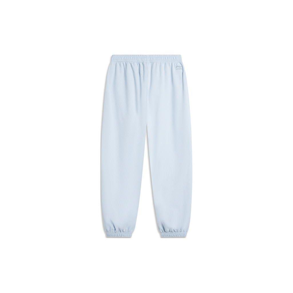 Li Ning X Disney Collaboration Sampu Rabbit Cartoon Print Cuffed Loose Knit Sports Pants Women bottoms Cloud-Blue AKLU802-3