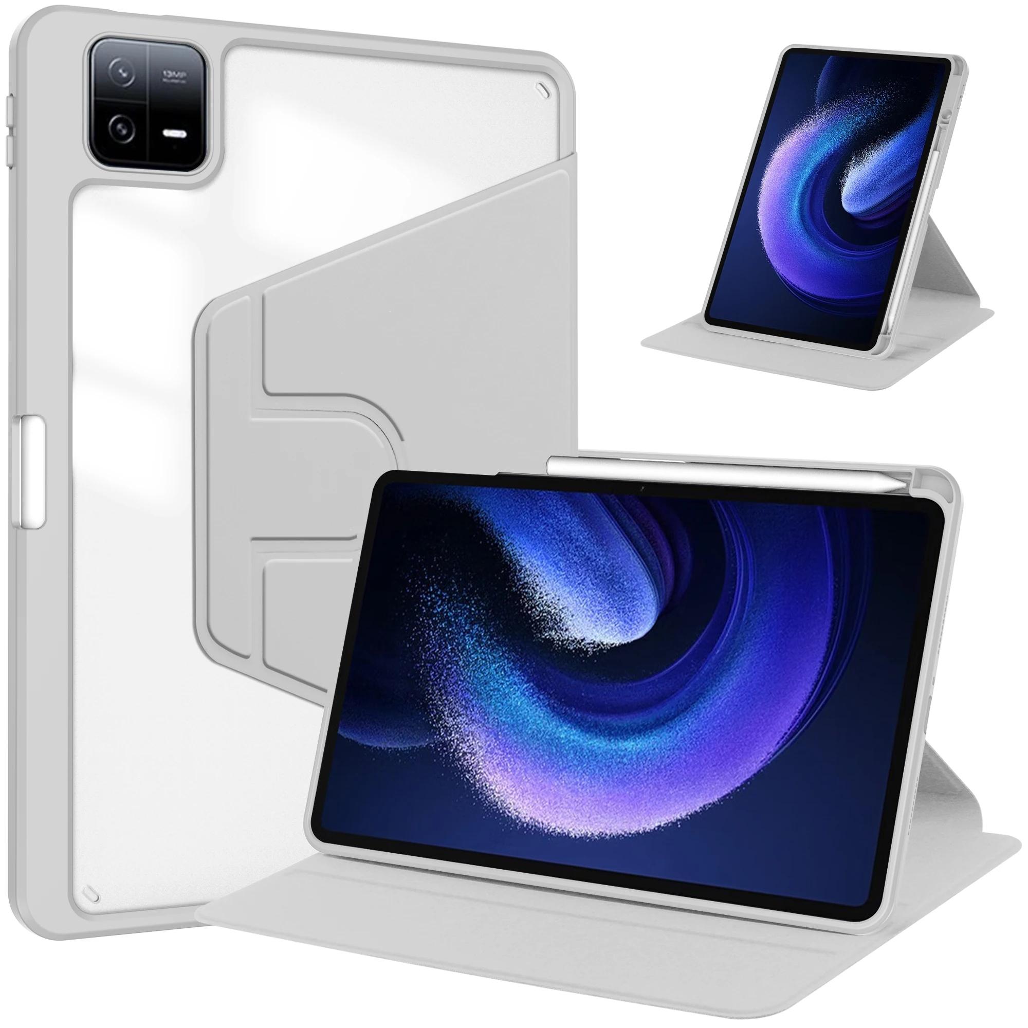 For Xiaomi Pad 6 11 Pro 11 Inch 2023 Case 360 Rotation Cover with Pencil Holder Cover for MiPad 6 11 Tablet Case MiPad 6 11 2023 серый