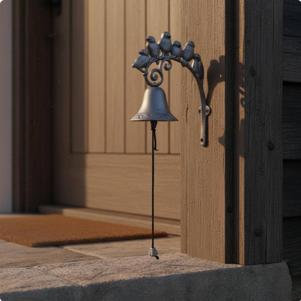 Rustic Cast Iron Chime Bell Decorative Wall Art Outdoor