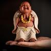 Ceramics LAUGHING BUDDHA Sculptures Figurines Chinese Characteristic Home Living Room Office Table Decoration and Accessories