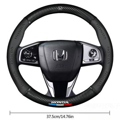 38cm Car Carbon Fiber Steering Wheel Cover For Civic FIT CRV Accord Jazz HRV Car Interior Non-slip Steering Wheel Cover