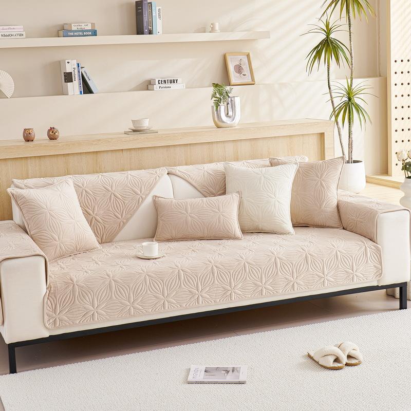 Winter Plush Sofa Cushion Non-Slip Simple Modern Thickened Seat Cushion Living Room Backrest Winter Leather Sofa Cover Cover Towel