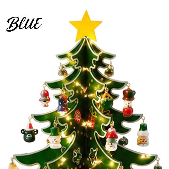 Mini Xmas Tabletop Decor with Lights Wooden Christmas Tree Advent Calendar 2026 24-Day Interactive Gift for Kids Ornaments Countdown Holiday