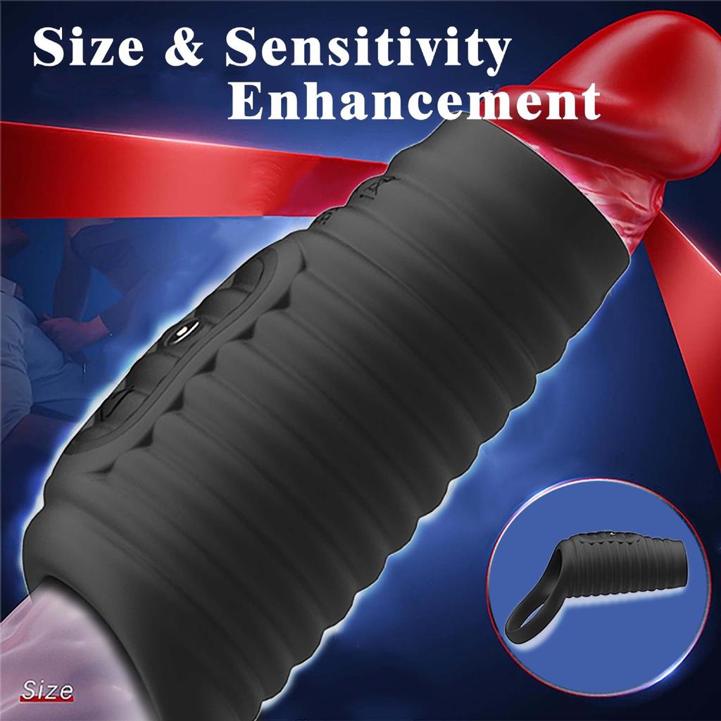 Penis Sleeve Vibrator Penis Erection Enhancer Male Delay Ejaculation G Spot Vibrating Stimulator Cock Ring Adult Sex Toy for Men