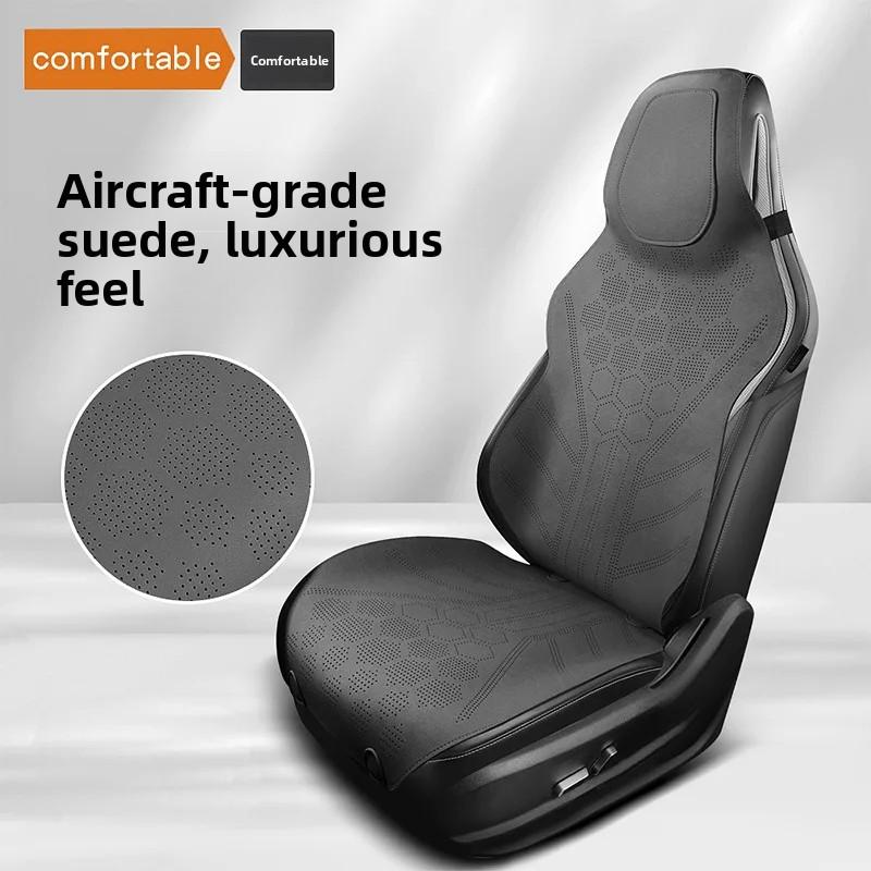 Universal All Seasons Car Seat Cover Breathable Perforated Suede Seat Anti-slip Protective Cushions Luxury Car Suede Seat Cover