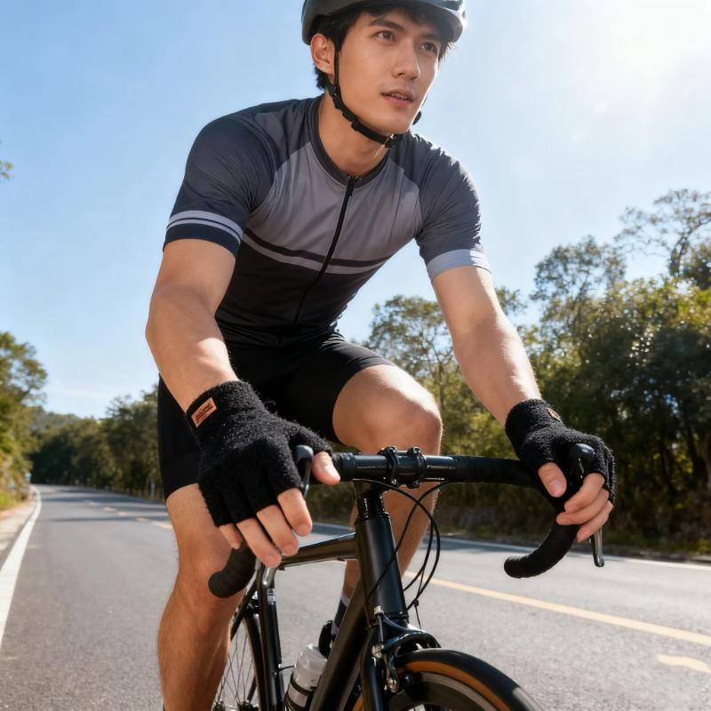 Luvas de Inverno Sem Dedos Luvas para Dirigir ao Ar Livre para Homens Meio Dedo para Escrever Escritório Tricotadas Lã Espessa Quente Etiqueta Espessa Elástica