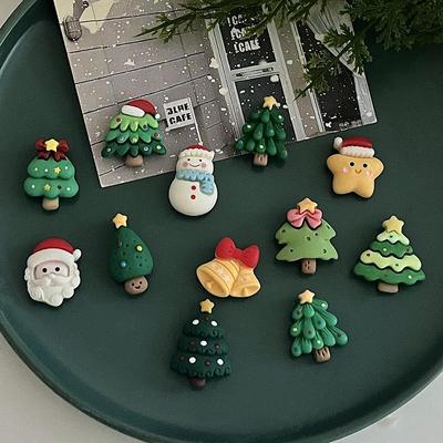 Decorazione Magnetica Mini Albero di Natale Pupazzo di Neve - Adesivo Pushpin Creativo e Carino per Frigorifero