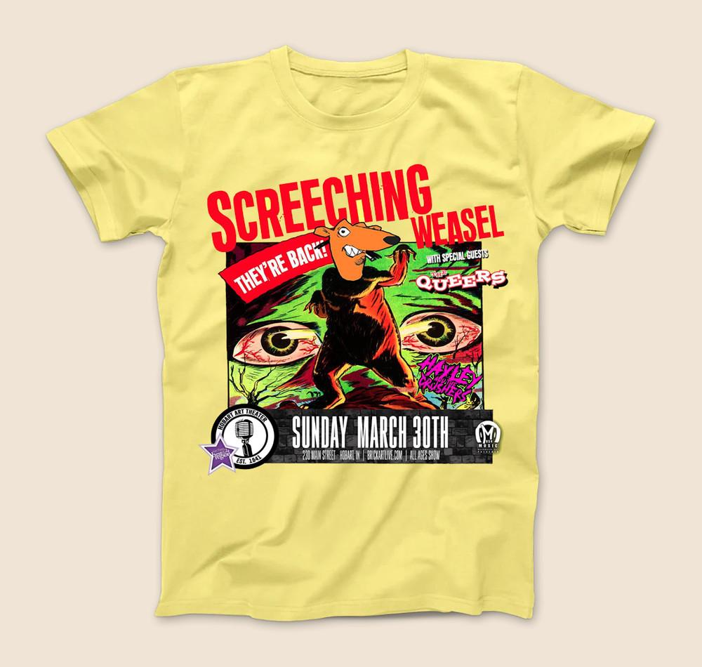 NEW SCREECHING WEASEL Band Tour 2025 Gift For Fans to 5XL Yellow T-shirt MD403 Unisex T-Shirt L