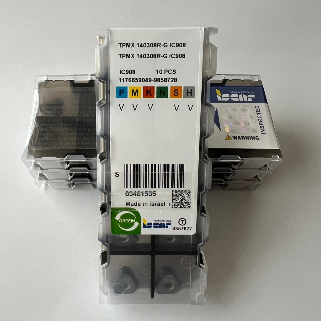 ISCAR / TPMX140308R-G IC908 / Industrial indexable carbide inserts 10 Pcs