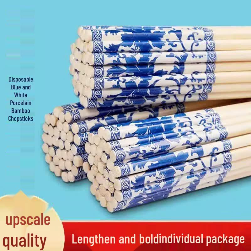 MEIJINJIA Individually Wrapped Disposable Bamboo Chopsticks