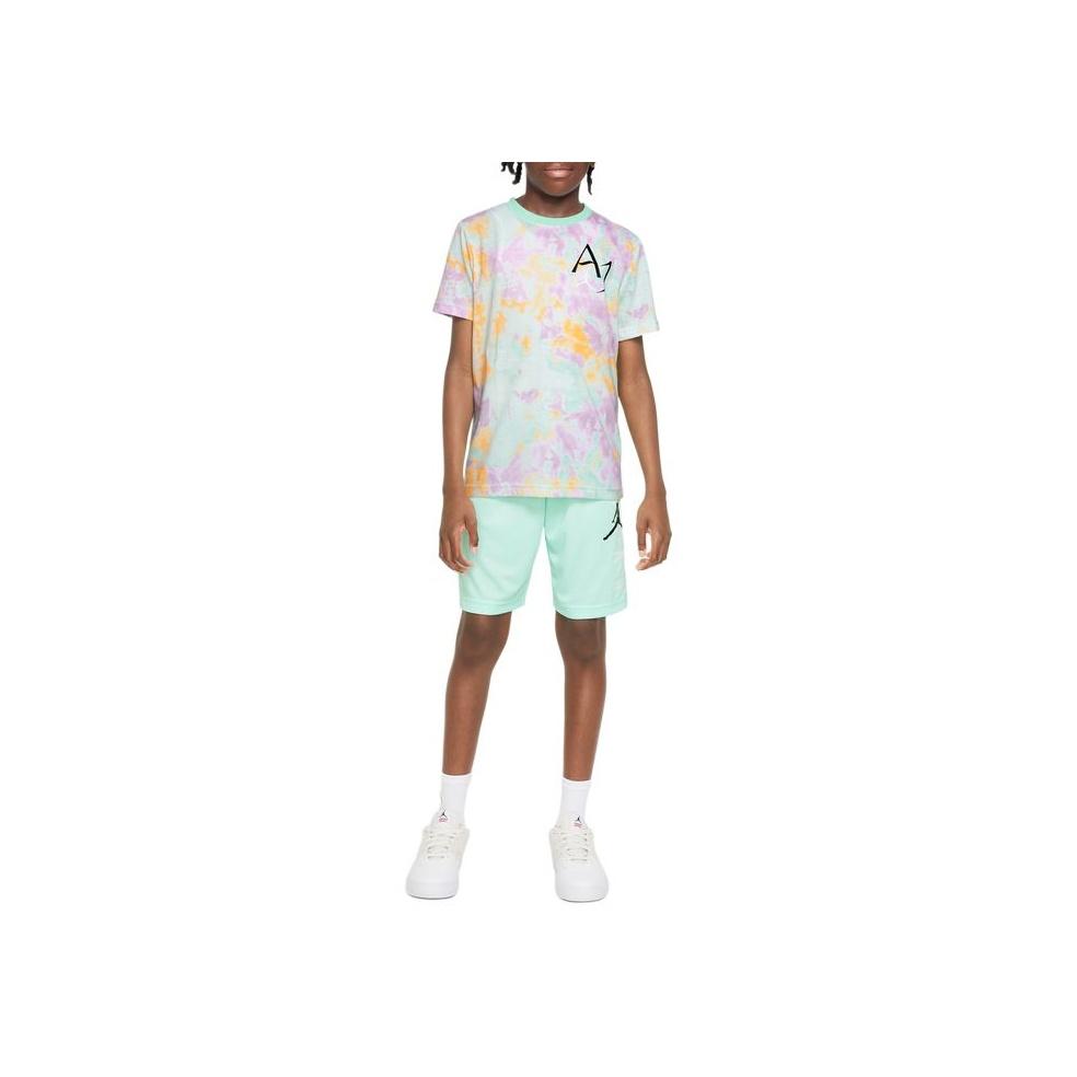 Jordan Kids Logo Print Straight-Leg Shorts Kids Bottoms Foam-Mint-Green CW1500-379