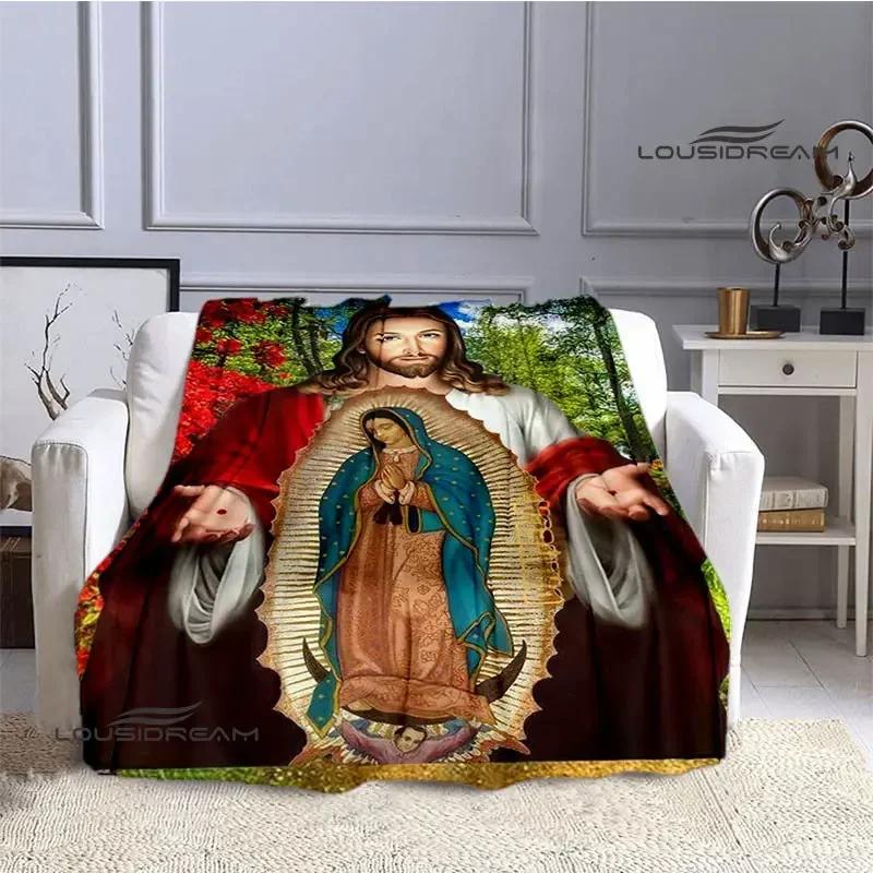 Virgin Mary Faith Print Blanket Flannel Soft Comfort Blanket Home Travel Blanket Kids Warm Blanket picnic blanket birthday gift