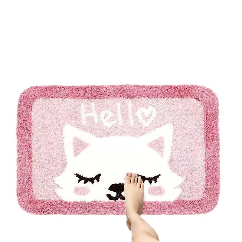 Cartoon Imitation Cashmere Floor Mat Bathroom Absorbent Toilet Door Entry Non-slip Mat Bedroom Carpet Door Mat Floor Mat Household
