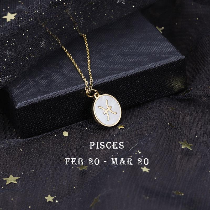 12 Constellation Symbol Titanium Steel Necklace Couple Necklace